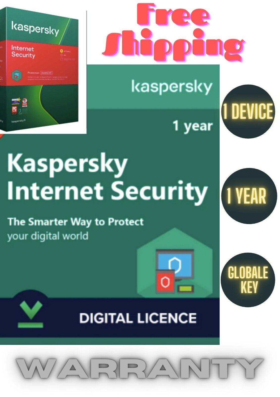 Kaspersky Internet Security  | 1 Devices 1 Year Global Product Key | Secure VPN 