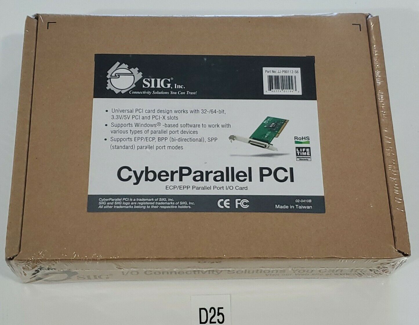 *NEW* SIIG JJ-P00112-S6 Cyber Parallel PCI ECP/EPP Parallel Port I/O Card 32/64B