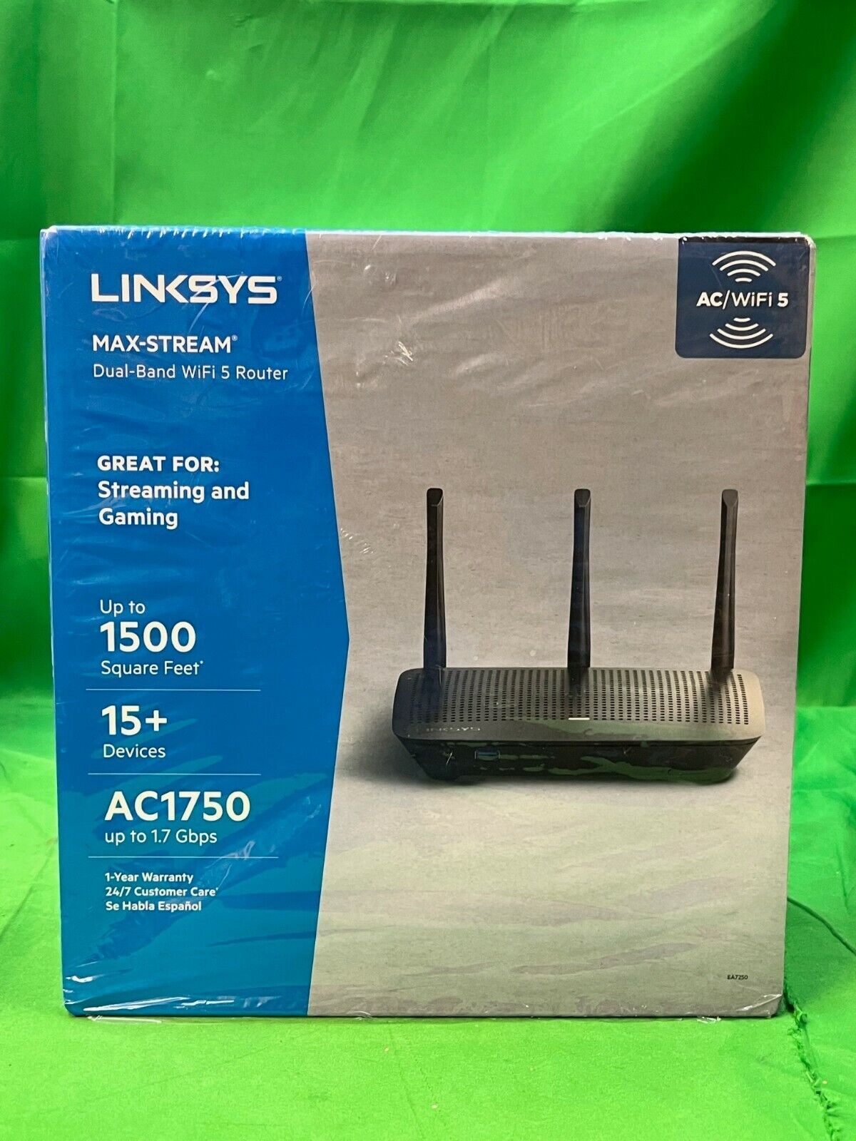 New Linksys Max-Stream AC1750 - Dual-Band WiFi 5 Router, Black (E5-2)
