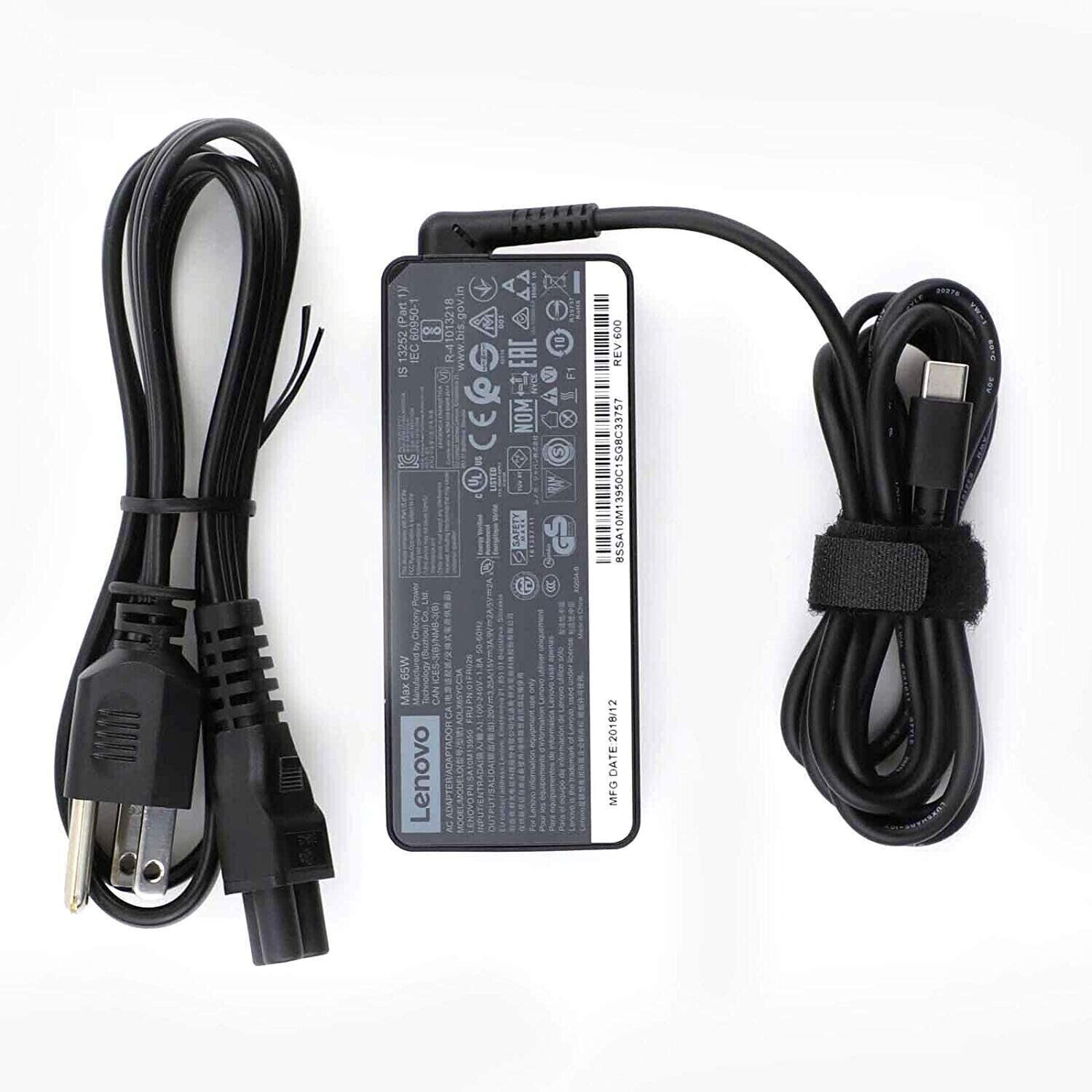 NEW OEM USB-C Type-C Charger Adapter for Lenovo ThinkPad T480 ADLX65YLC3A 65W20V