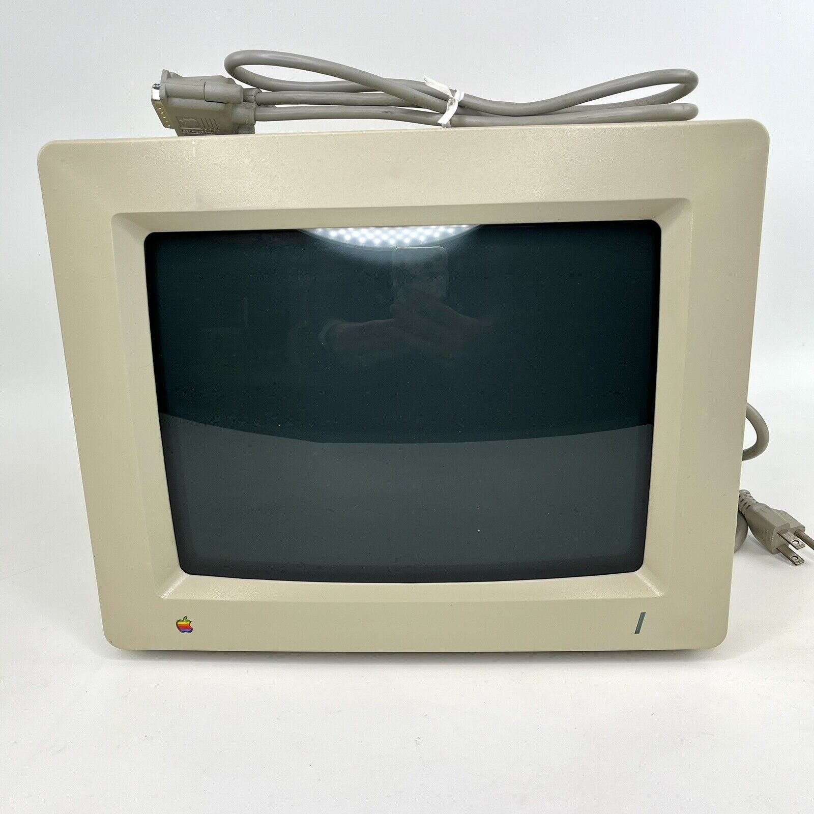 Vtg Apple Color RGB Monitor A2M6014 w/ Cable - Tested - READ
