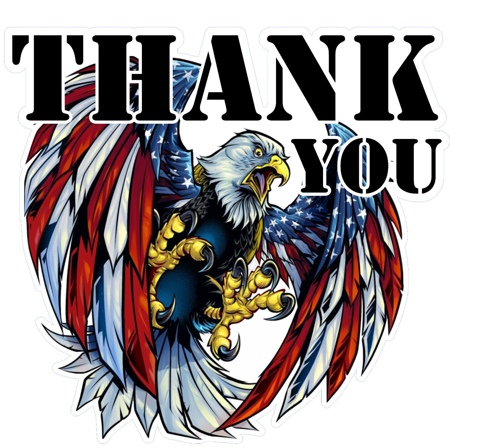 American Flag Bald Eagle Thank you Sticker