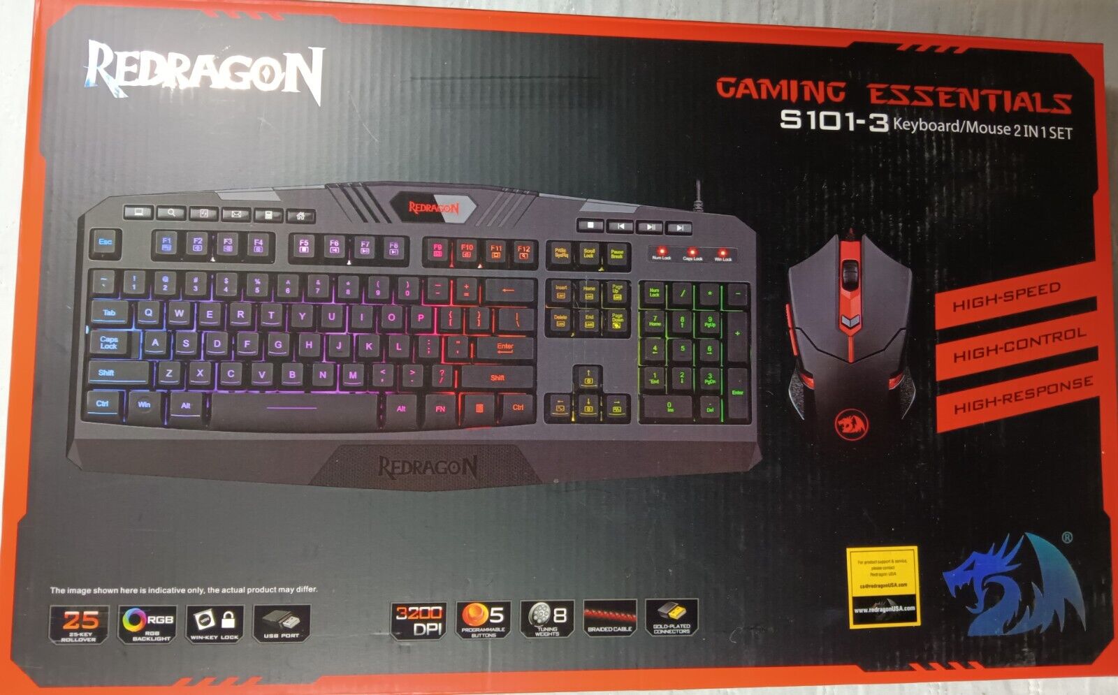 Redragon S101 Gaming Keyboard, M601 Mouse