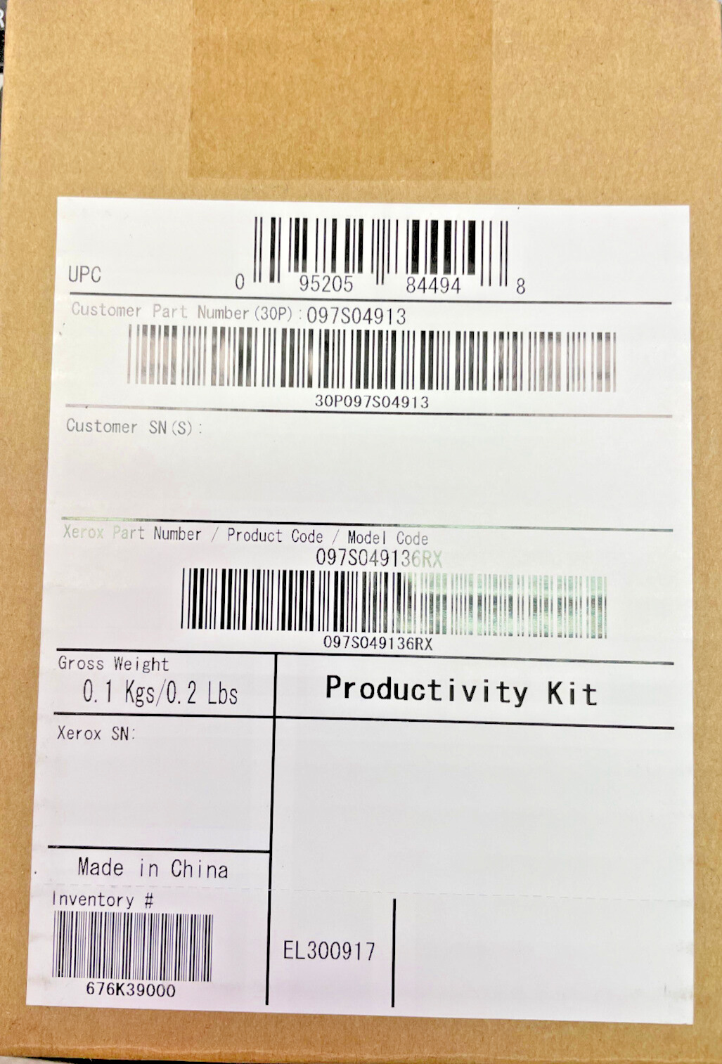 Xerox VersaLink B400/B405 Productivity Kit (16GB SSD) (097S04913) New in Box