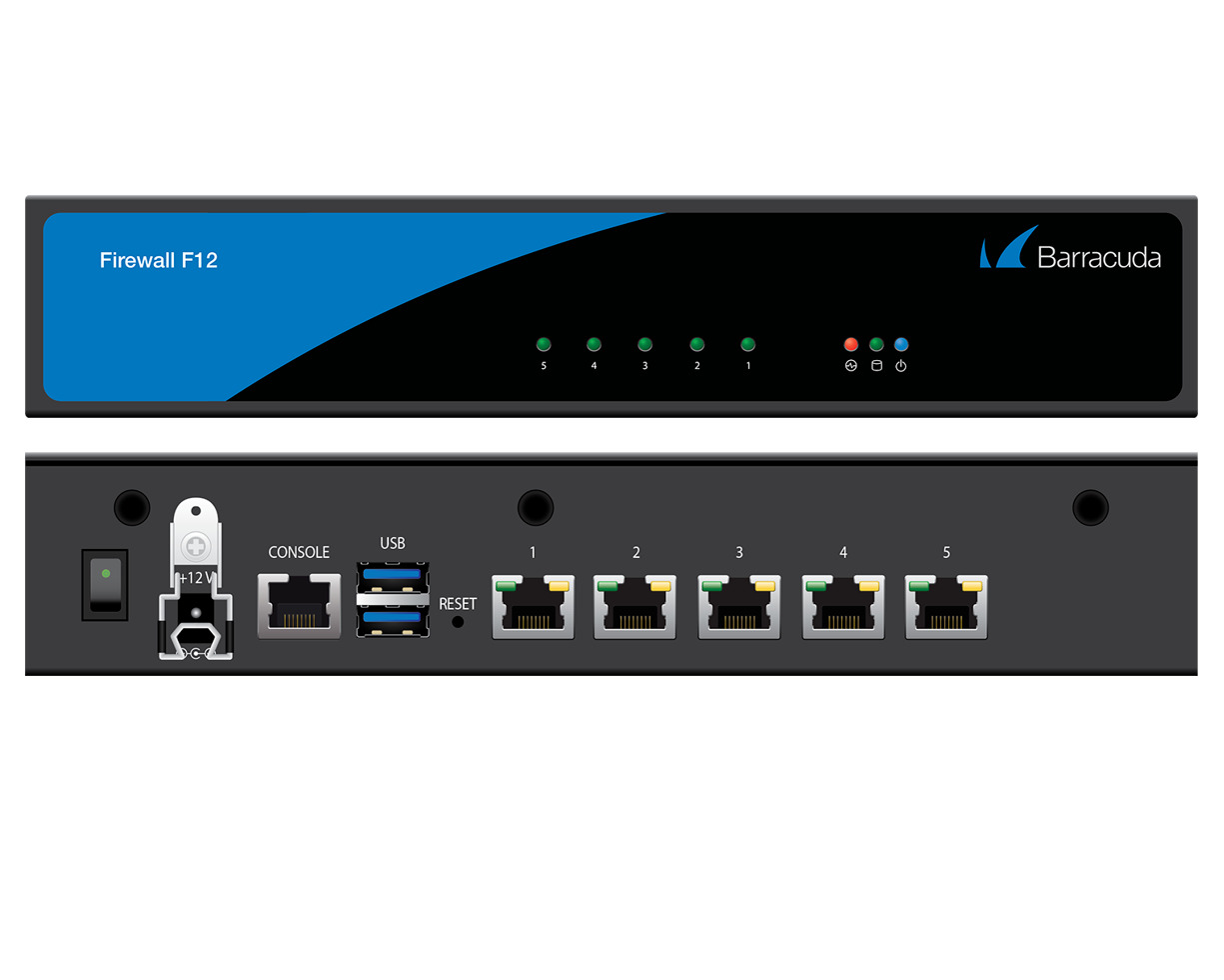 Barracuda CloudGen Firewall F12 VPN - 1.2Gbps 5-Port Gigabit WAN/LAN - BNGF12A1