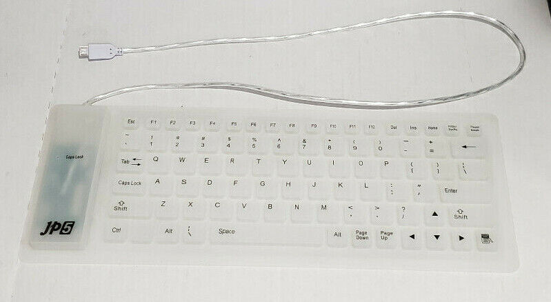 NEW LOT OF (10) OEM JP5 MICRO USB WIRED WHITE RUBBER KEYBOARDS