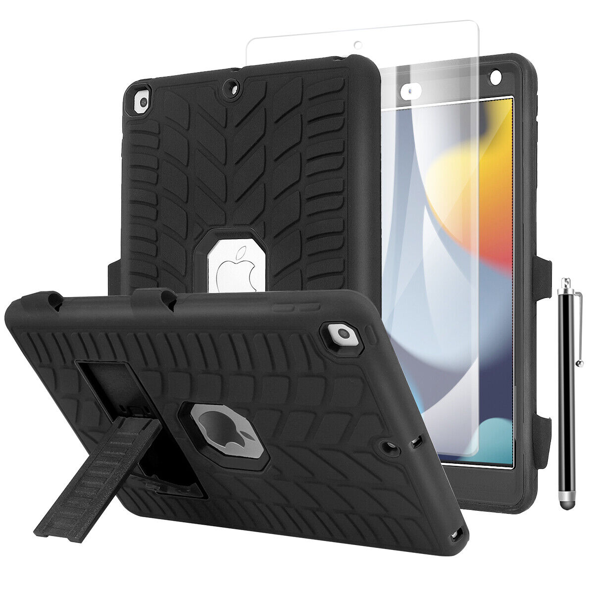For iPad 9th/ 8th/7th Gen Case Heavy Duty Shockproof Stand+Screen Protector+Pen