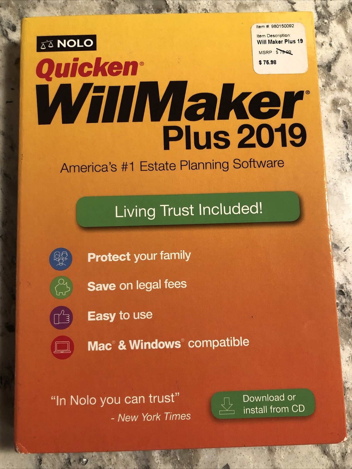 New Nolo Quicken WillMaker Plus 2019 Living Trust Software Mac Windows