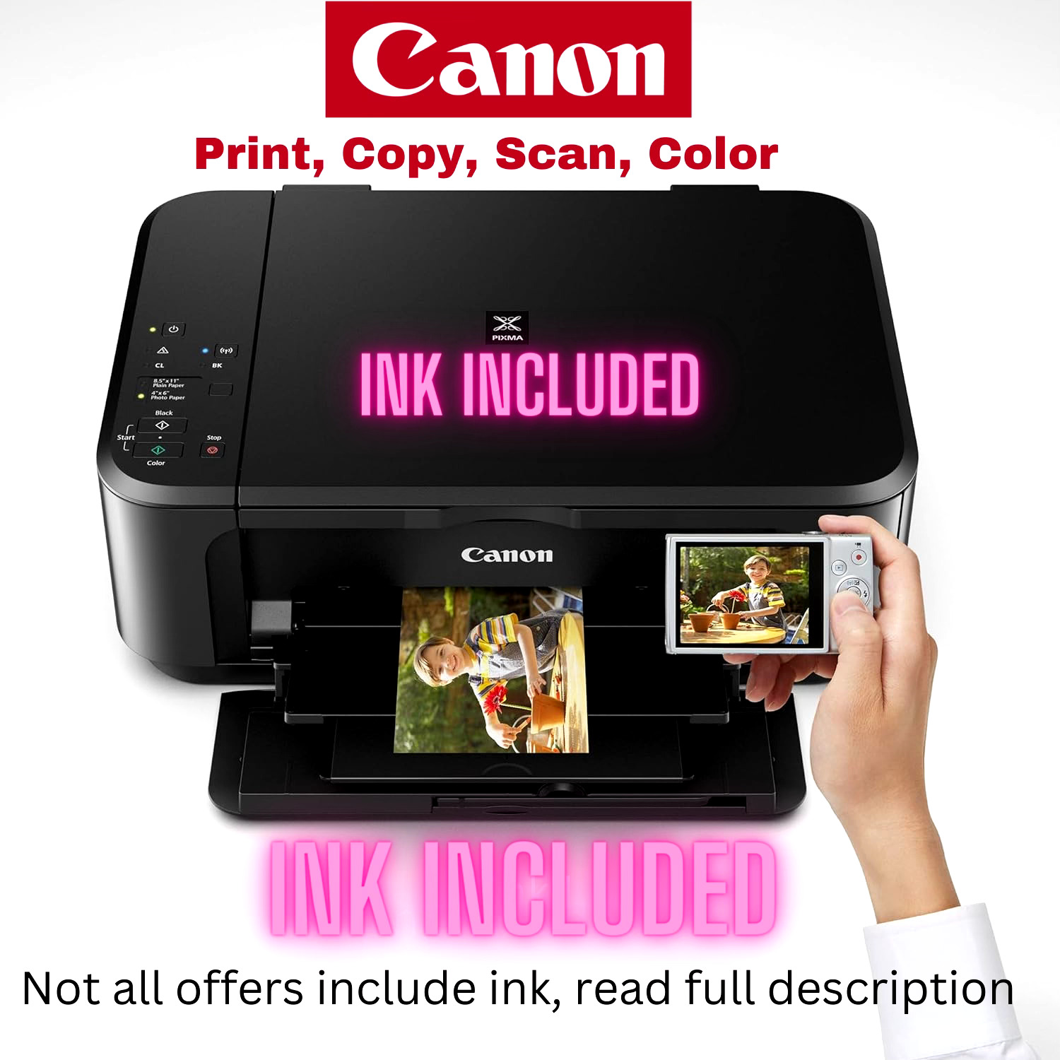 Canon PIXMA MG3620 Wireless All-In-One Color Inkjet Printer with Mobile and Tabl