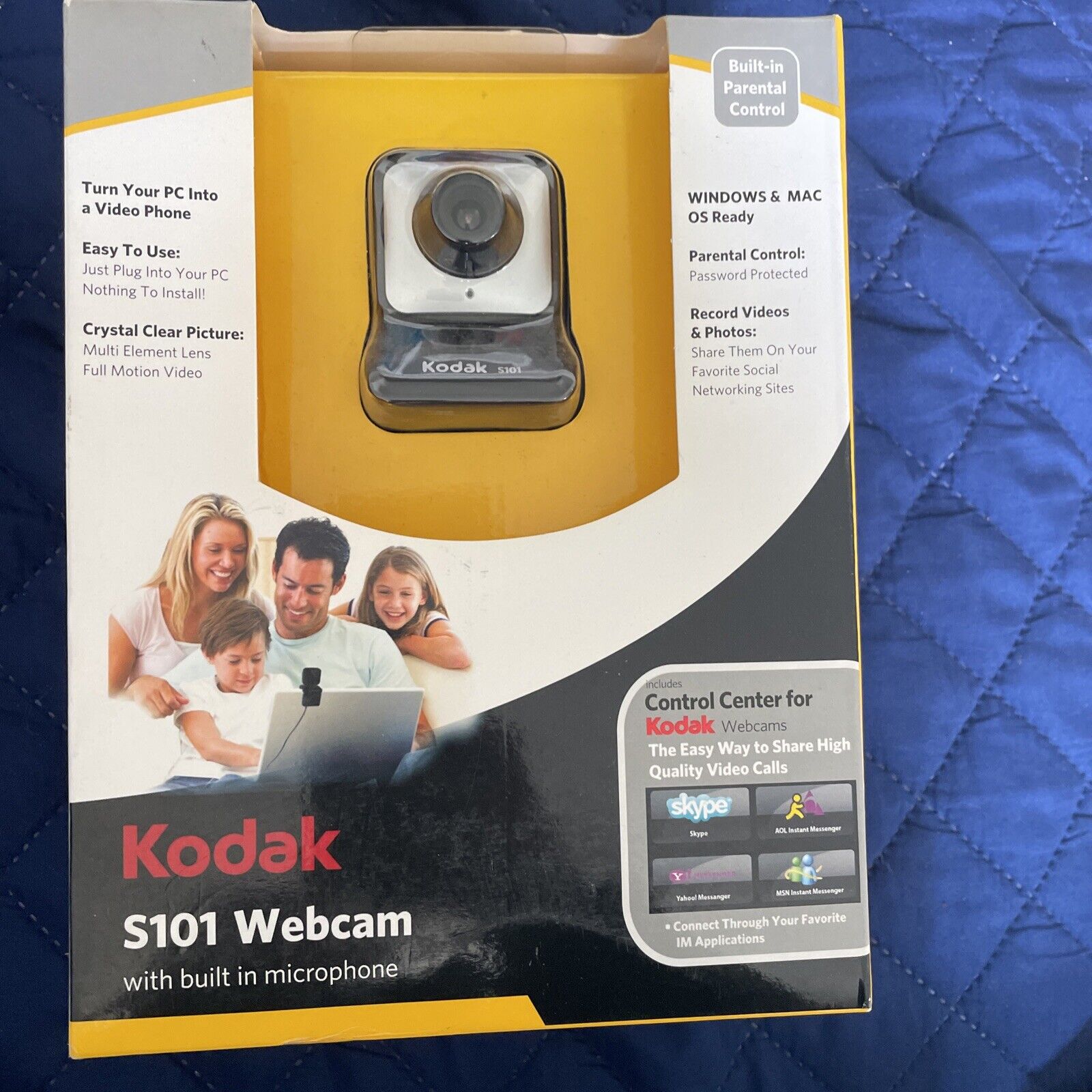 NEW Kodak Webcam Built In Microphone S101 Package Mac or Windows NEW