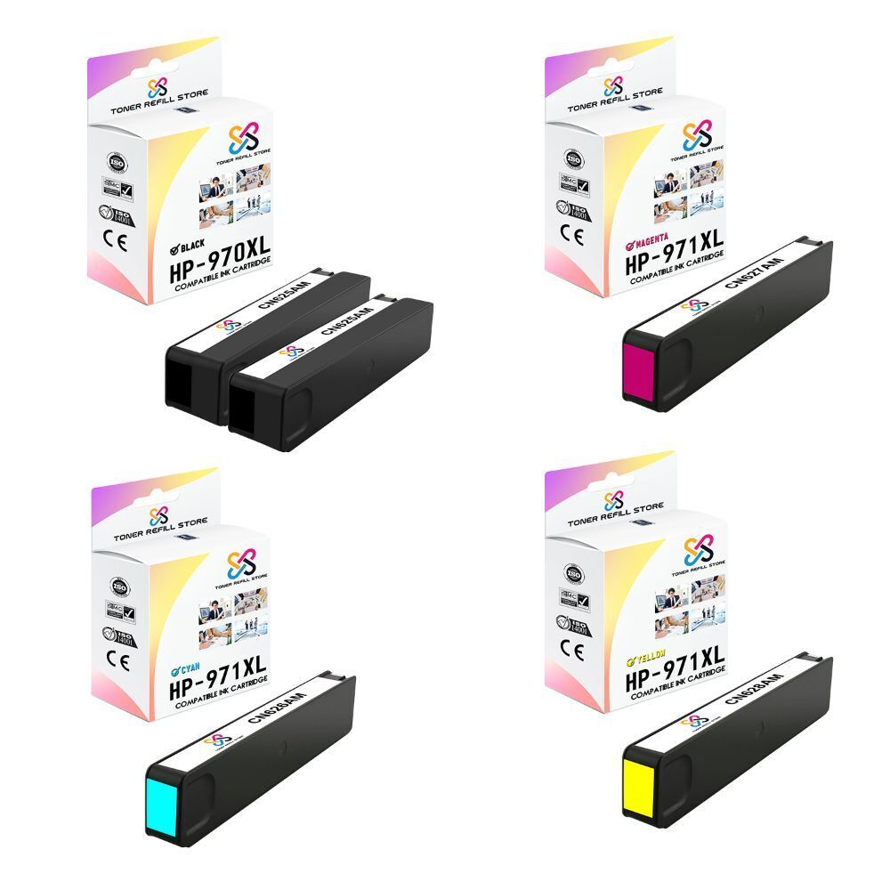 5PK TRS 970XL 971XL BCMY HY Compatible for HP OfficeJet X451DN Ink Cartridge