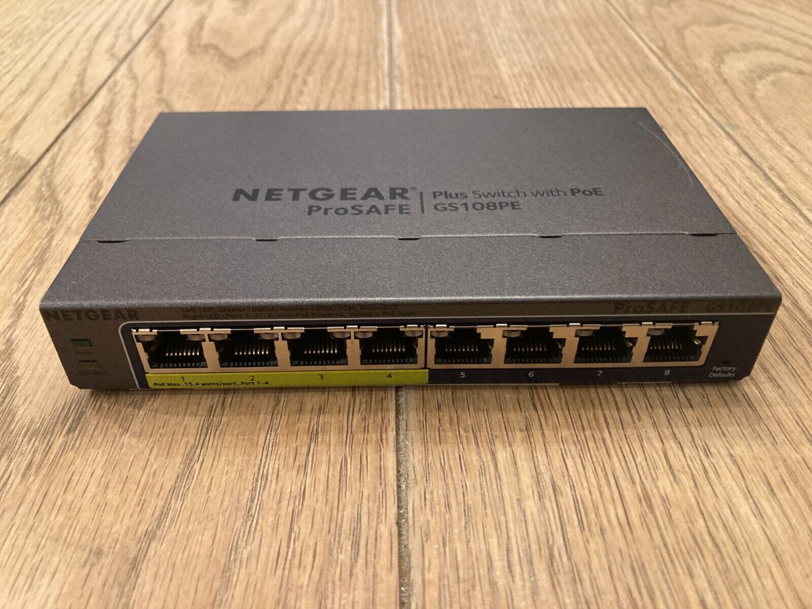 Netgear ProSAFE Plus 8-Port Gigabit Switch with 4-Port PoE GS108PEv3