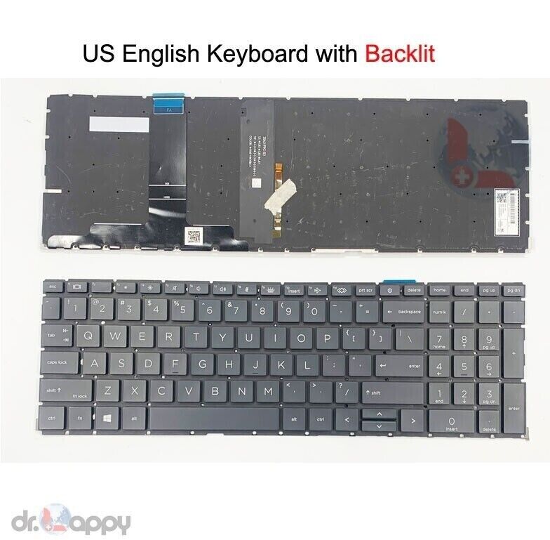 US English Backlit Keyboard for HP probook 450 G8 G9 455 G8 G9 ZHAN 66 PRO 15 G4