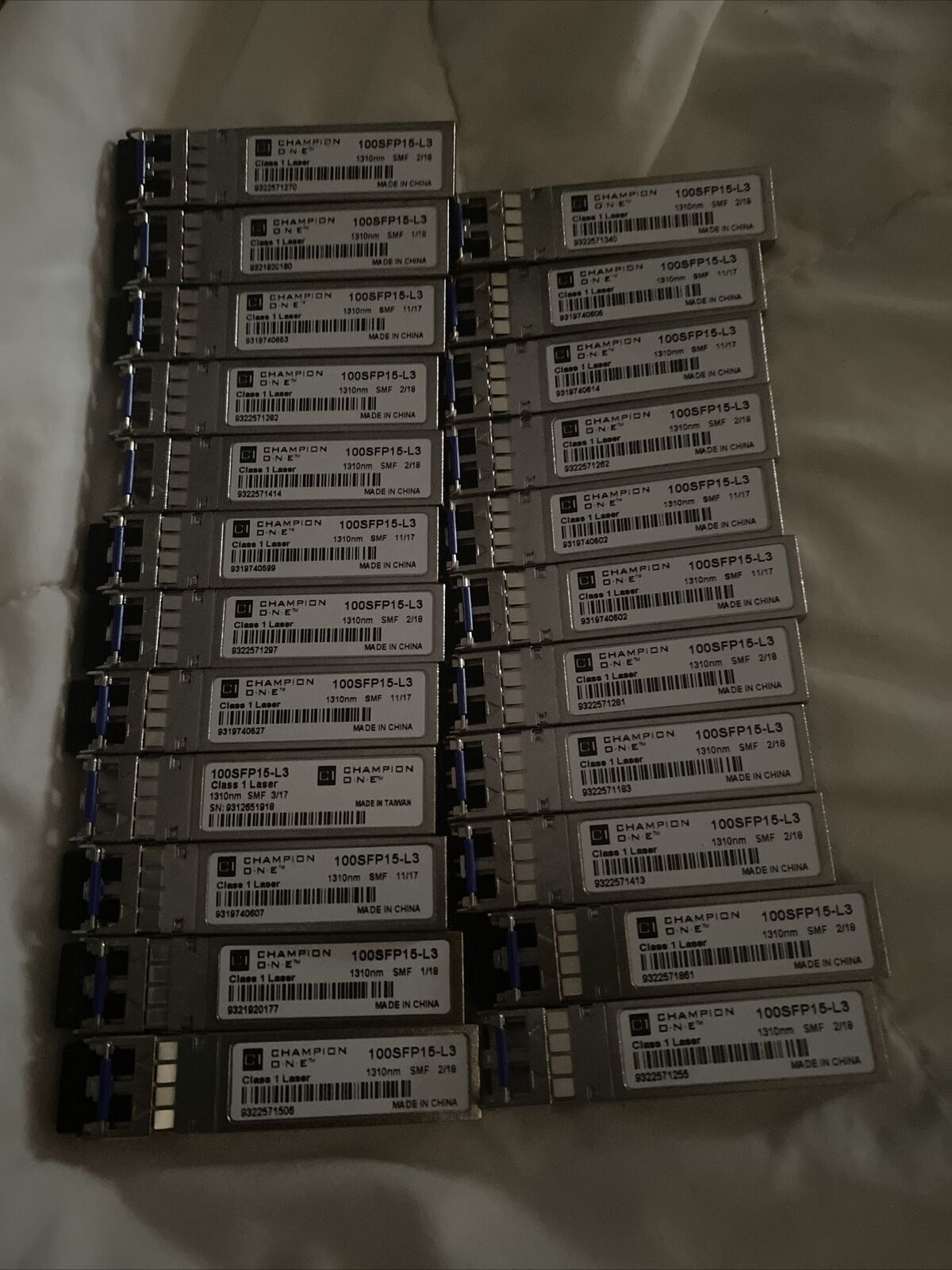 lot of 23 Champion one 100SFP15-L3 transceiver module authentic like cisco 