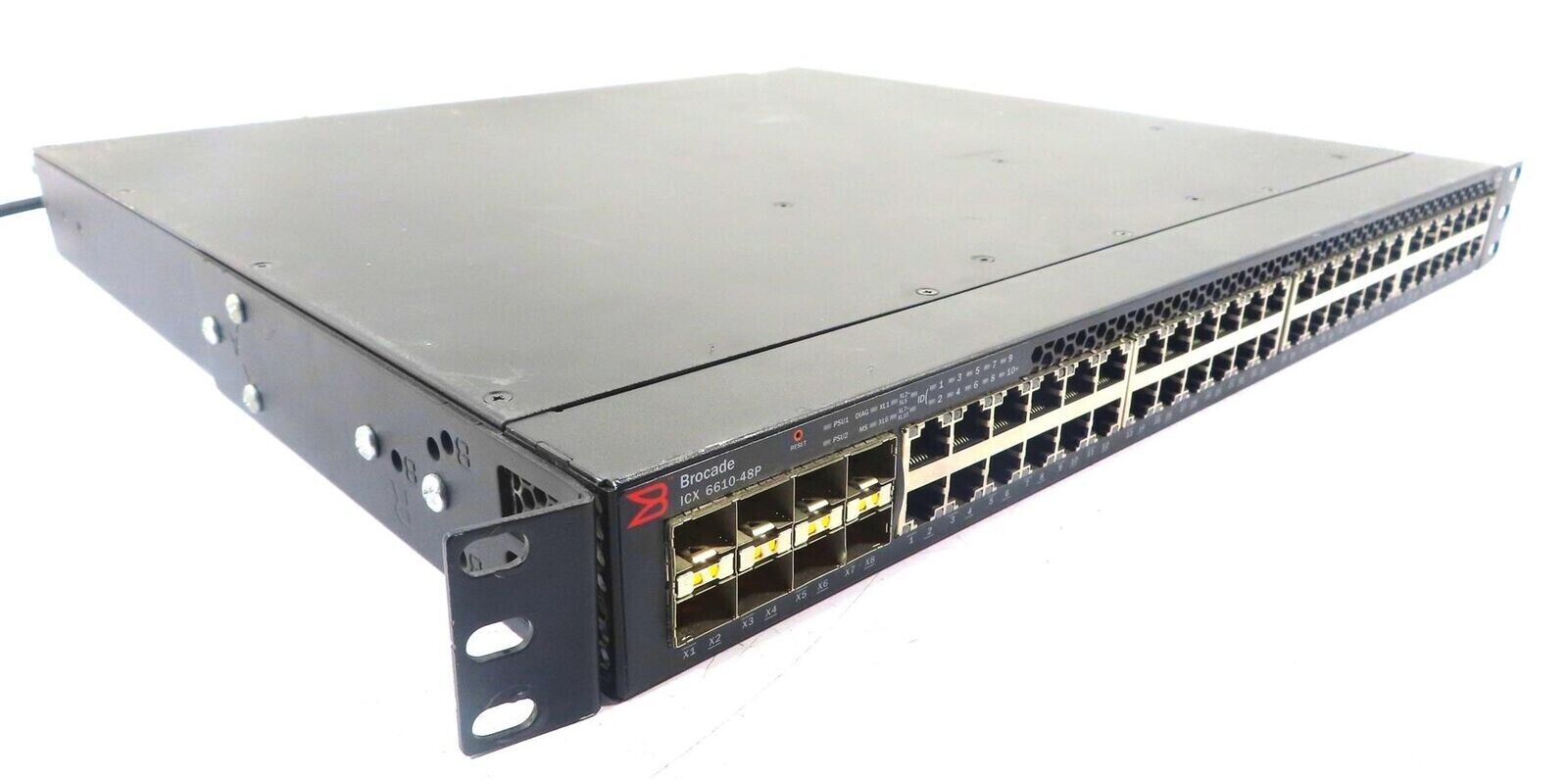 Brocade ICX6610-48P-E 48-port PoE+ Gigabit Ethernet Switch 8x 10GbE Dual PSU