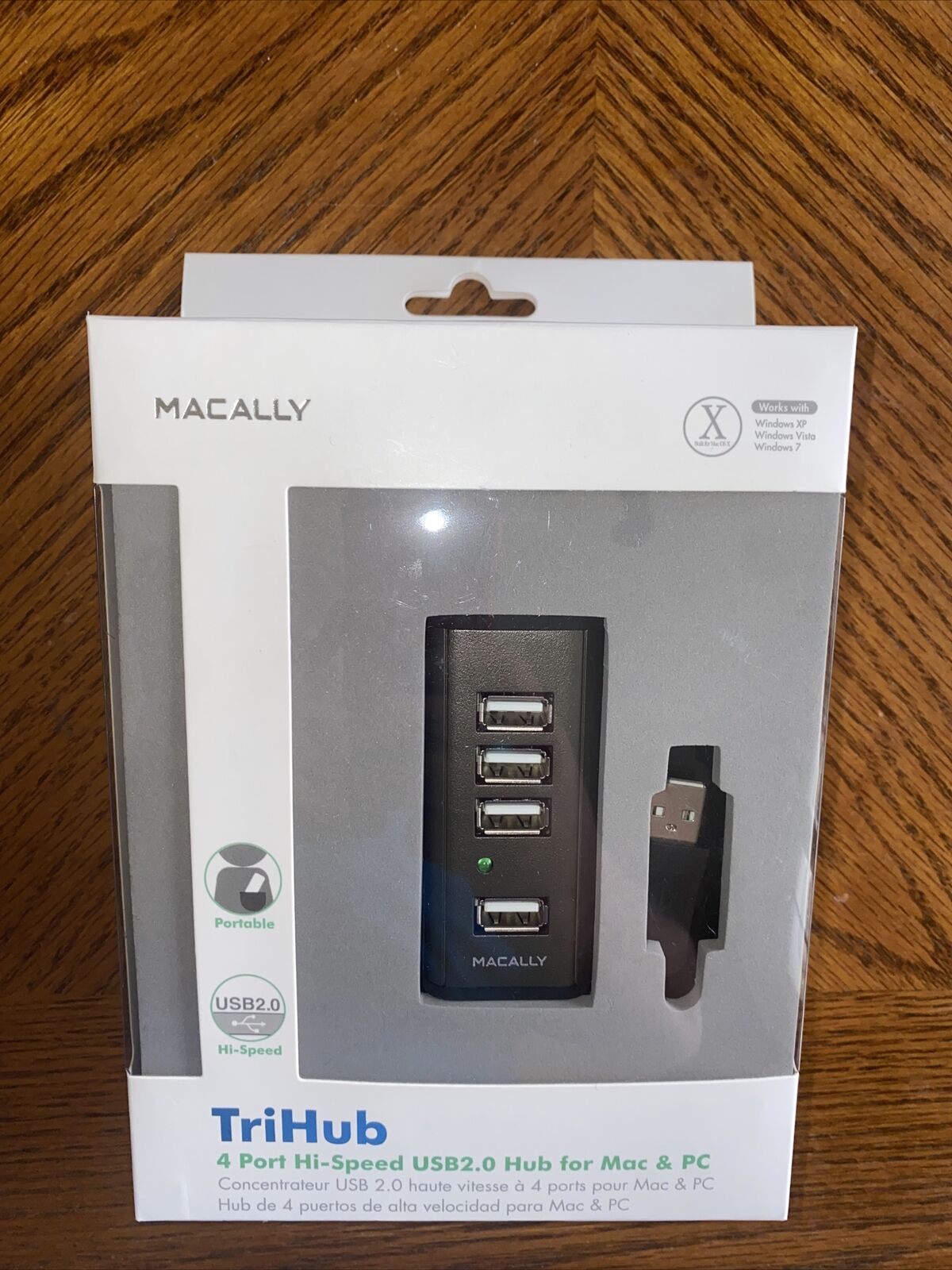 MacAlly TriHub 4 Port USB 2.0 Hub TRIHUB4 New