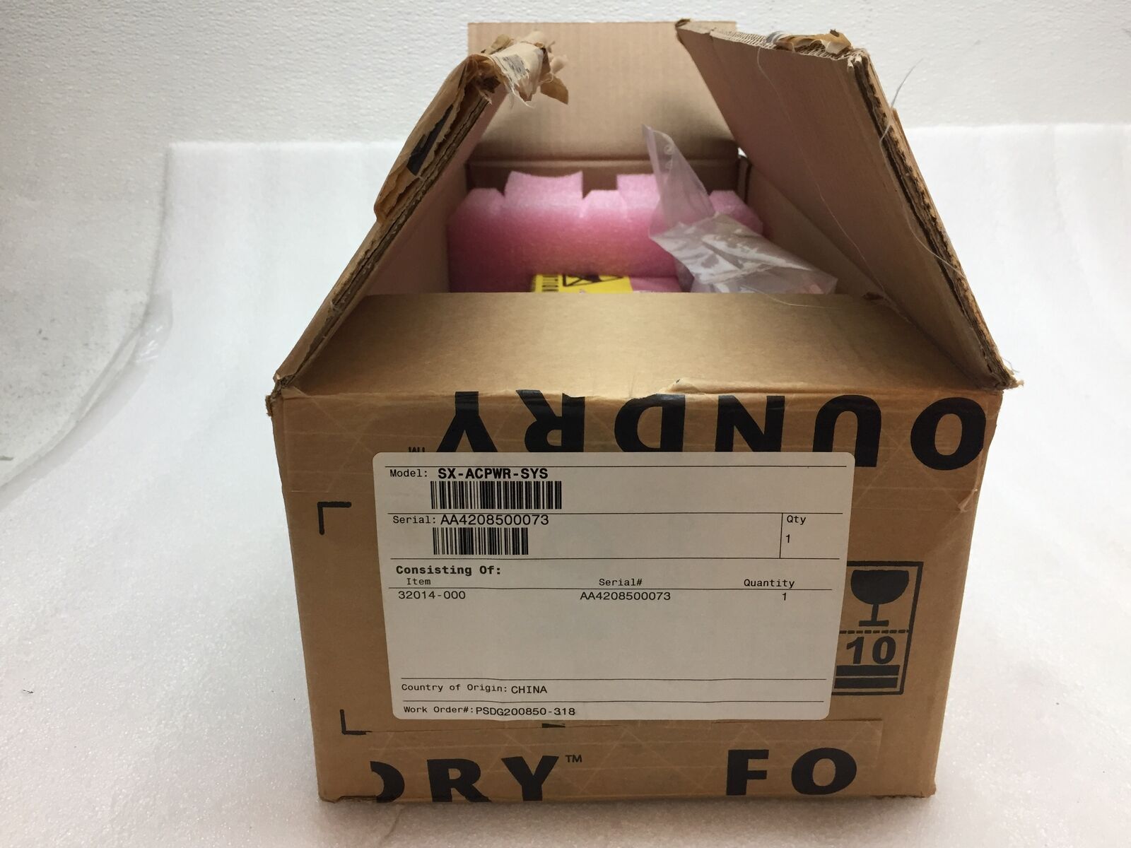 New Open Box Foundry Networks SP662 SX-ACPWR-SYS - P/N: 32014-000 A 