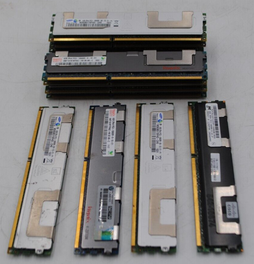 (Lot of 13 mix)54GB (13X4GB) 2Rx4 PC3-10600R DDR3 RAM Memory