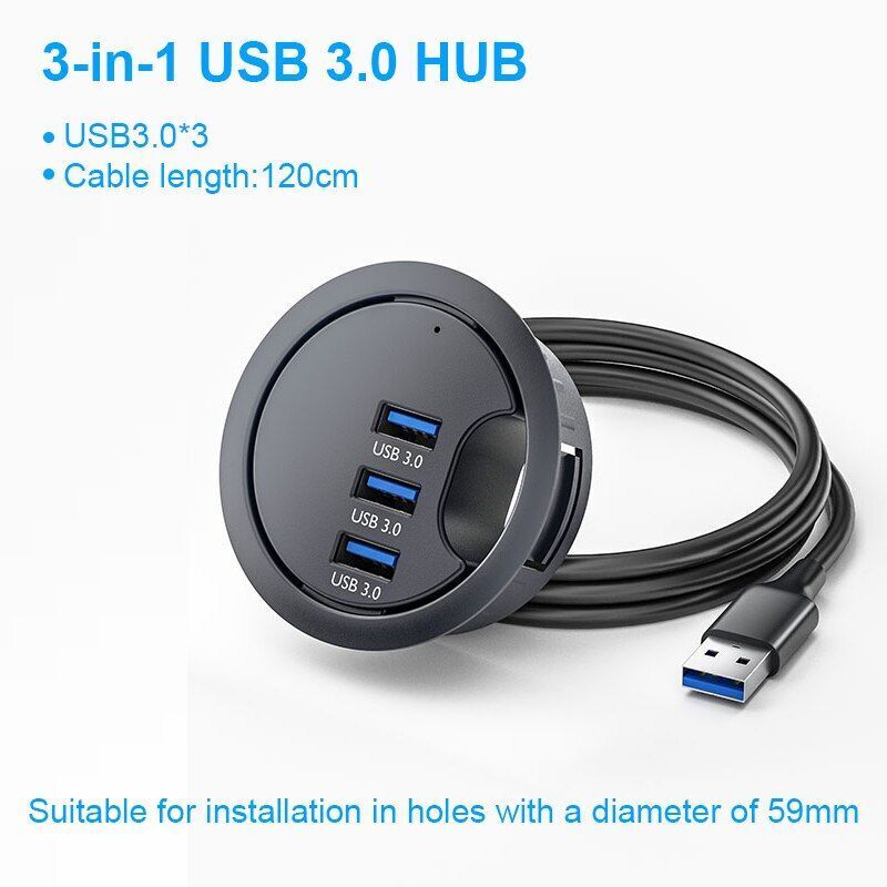 Usb Hub Mount In Desk Hubs Usb 3.0 With Power Supply Adapter Dual Type C Port