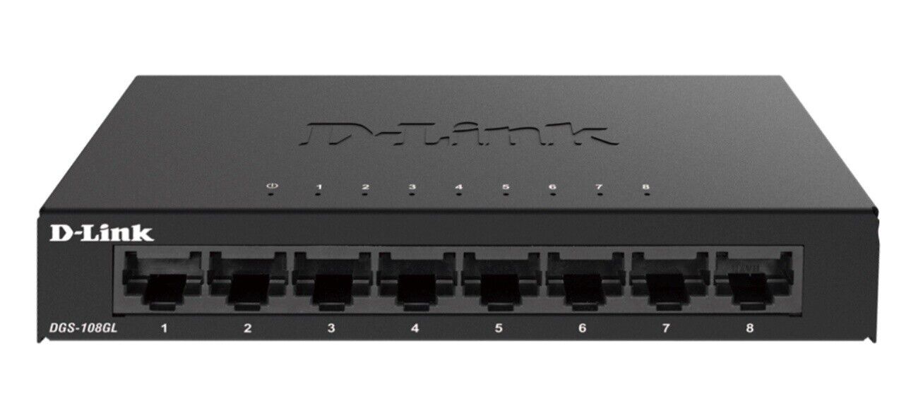 BRAND NEW D-Link Ethernet Switch, 8 Port Gigabit Plug+Play In SEALED BOX