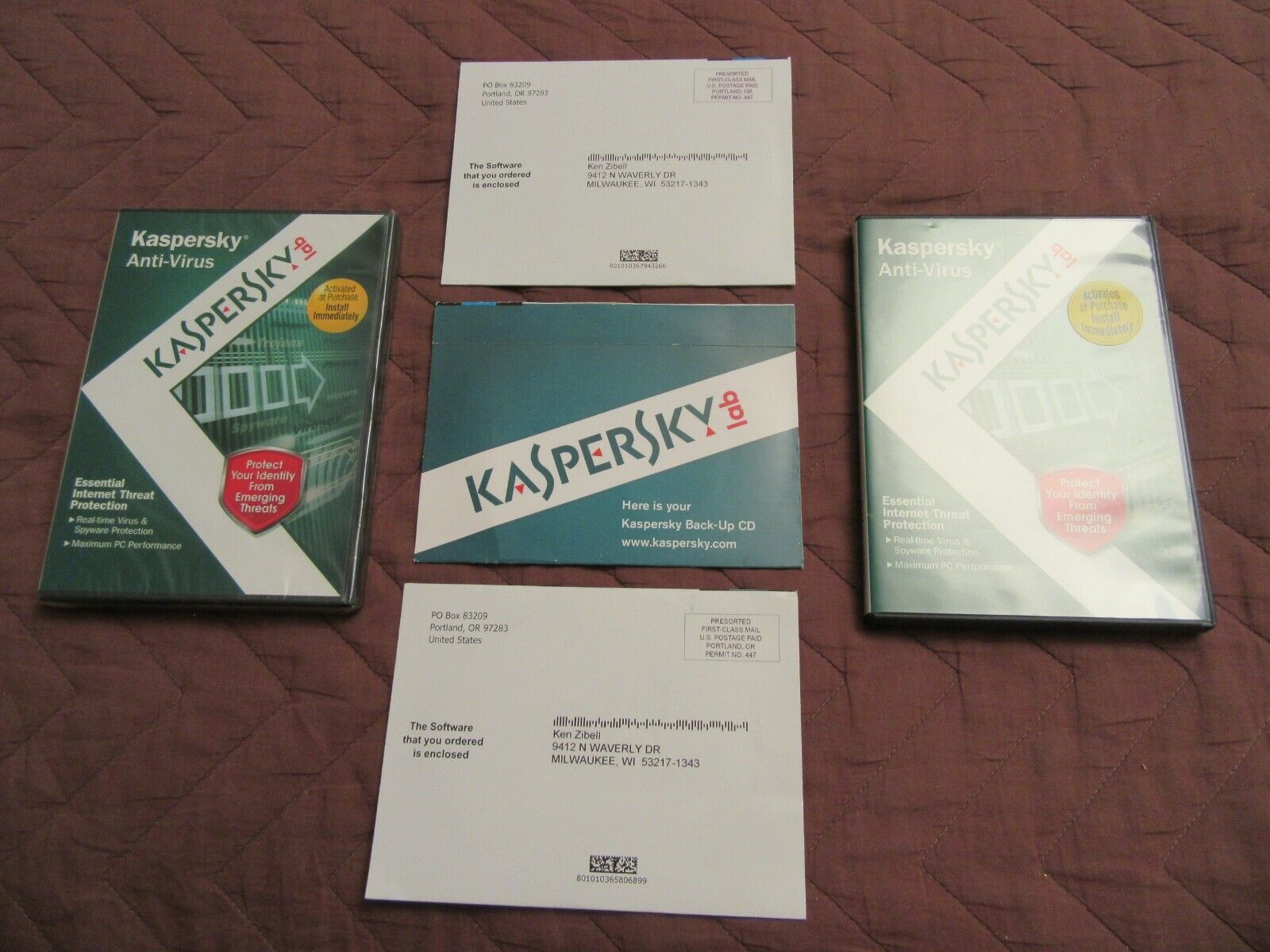KASPERSKY CD DISK DRIVERS for Windows PC, FIVE 5 DISKS