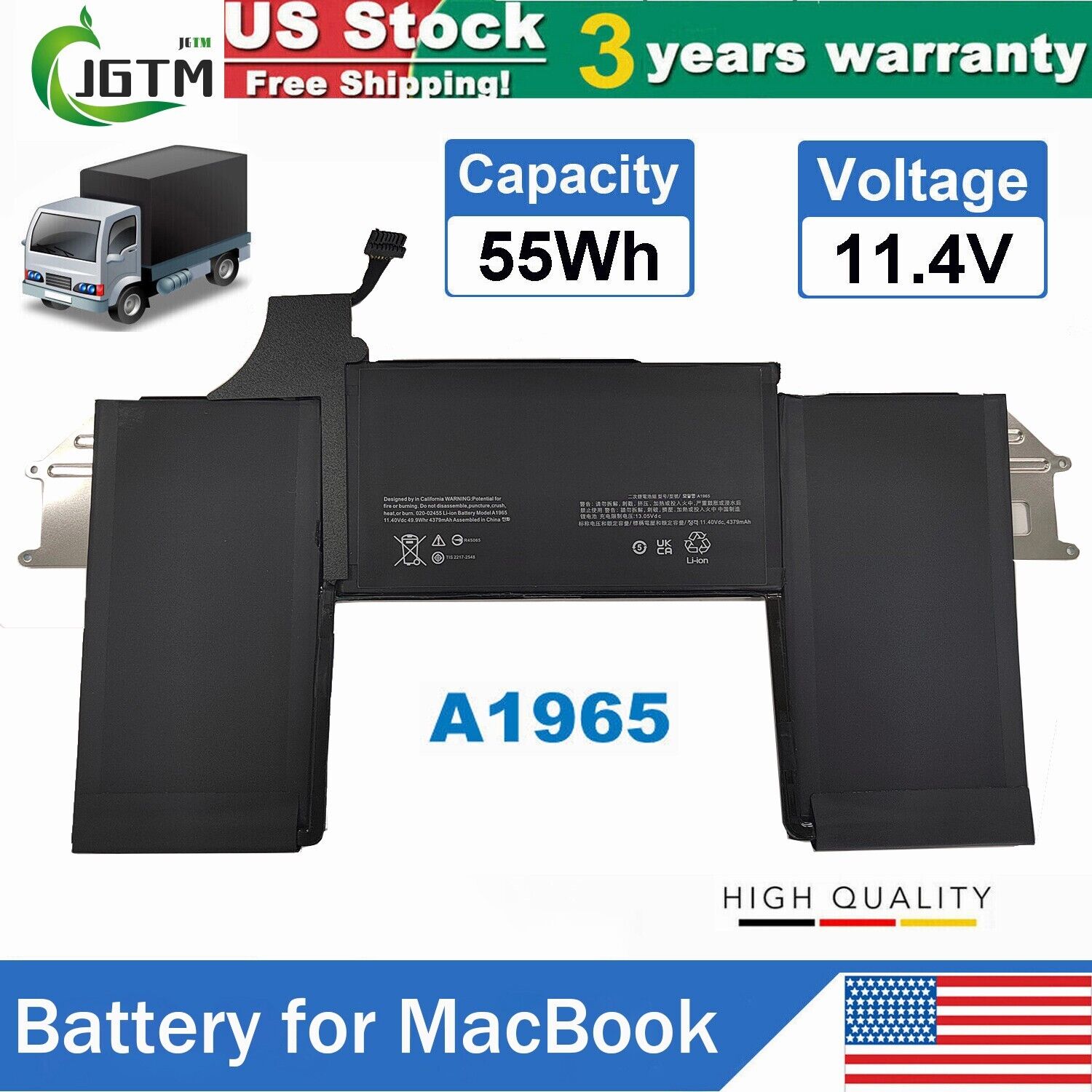 A1965 Battery for Apple MacBook Air 13\