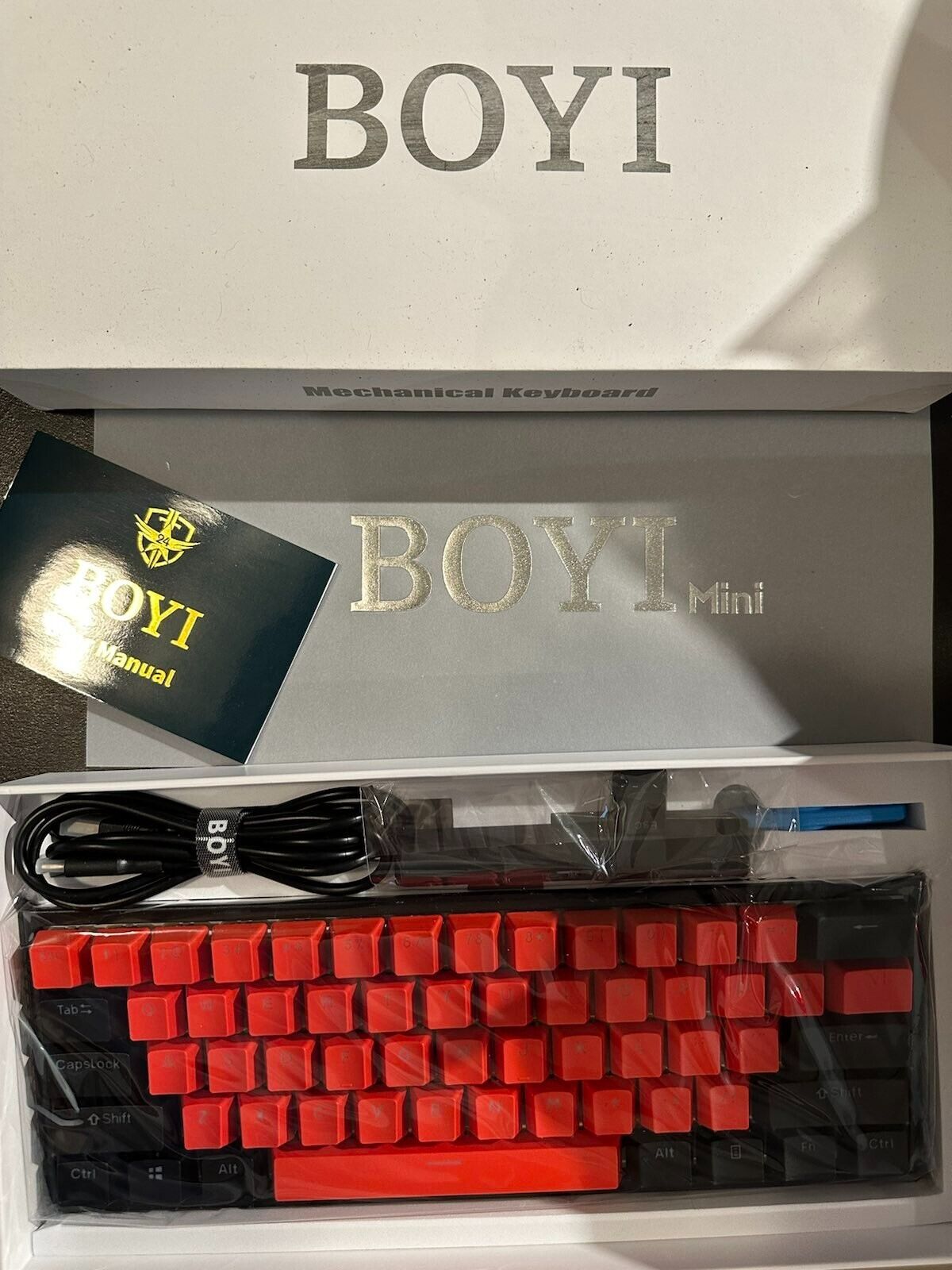 BOYI Wired 60% Mechanical Gaming Keyboard,61 Pro Mini RGB Tri-Mode PBT XDA 