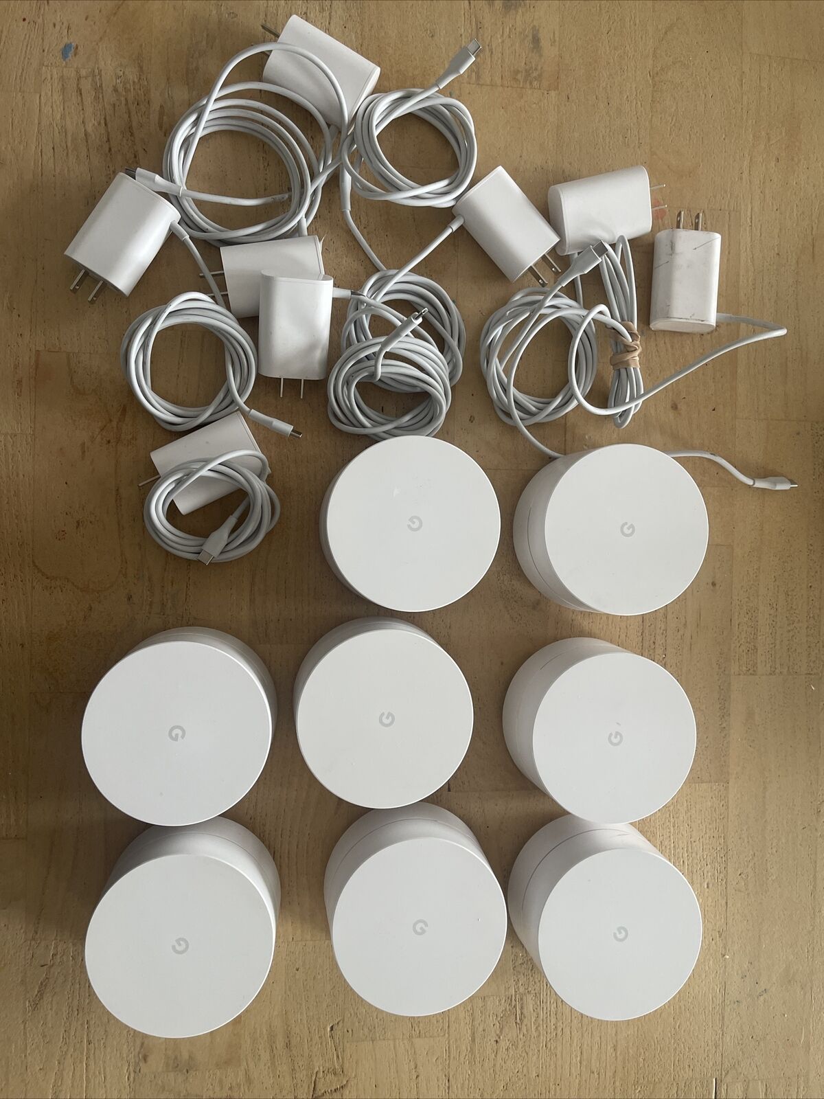 Lot of 8 AC-1304 Google WiFi Routers & One GJ2CQ Google WiFi Router