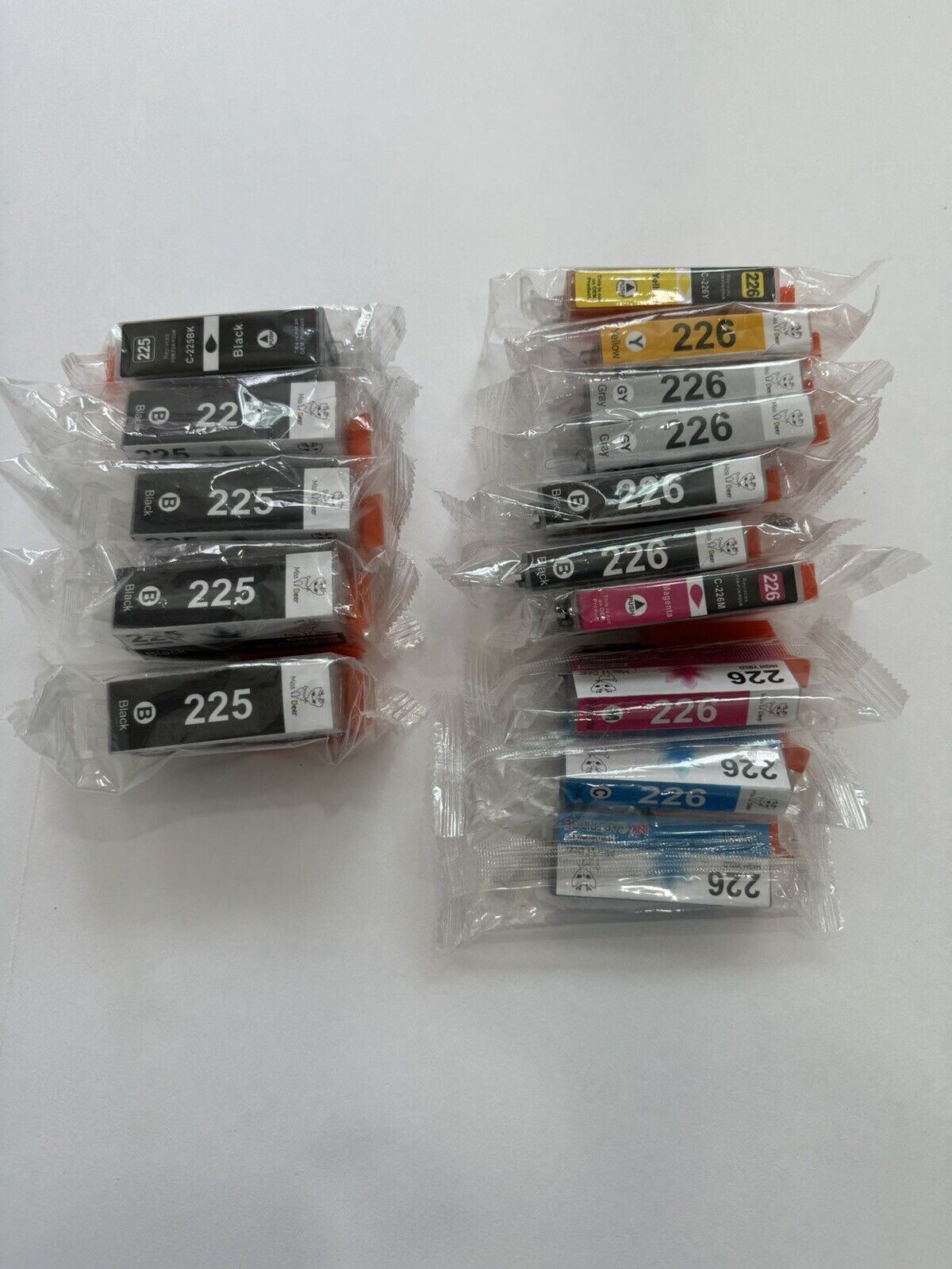 Lot Of 15 High Performance Ink Cartridges For Cannon 225/226.