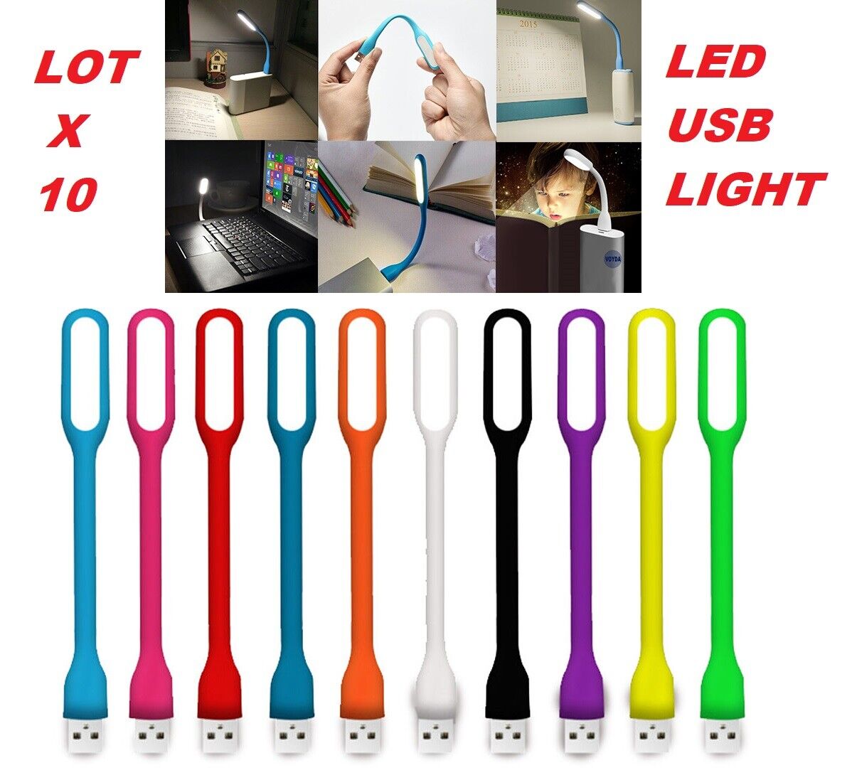 new lot 10 USB LED Light Lamp for Computer Keyboard Laptop Notebook power bank 
