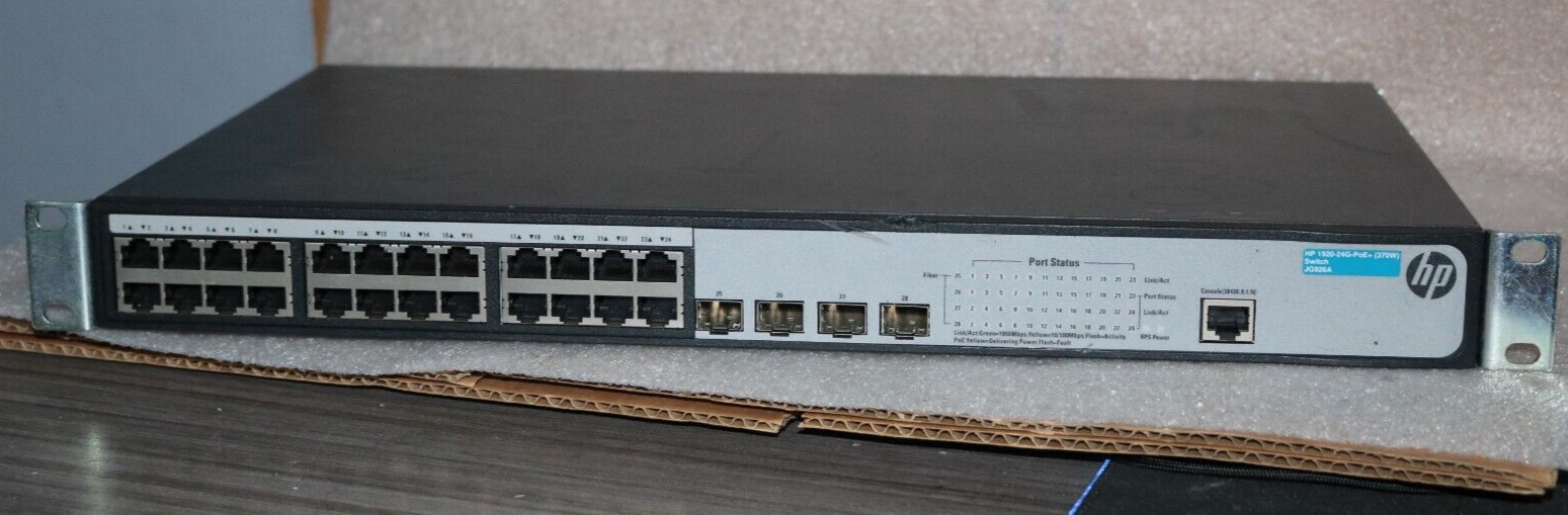 HPE OfficeConnect JG926A 1920-24G-PoE+ (370W) Gigabit Switch