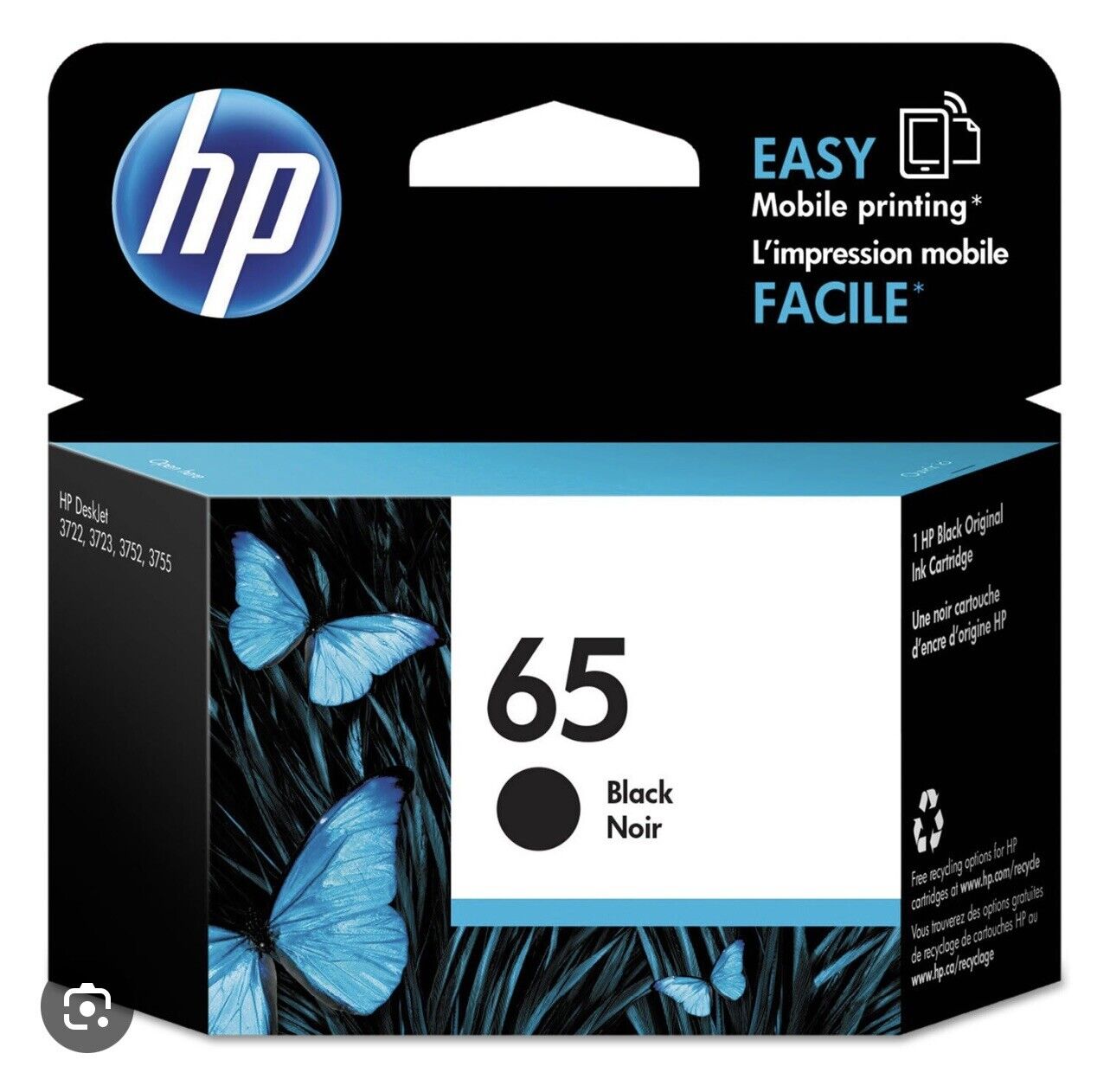 HP #65 Black Ink Cartridge 65 N9K02AN NEW GENUINE