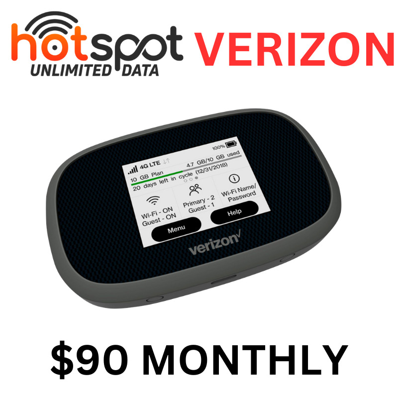 Verizon Unlimited Data Plan 4G LTE Mobile Hotspot Modem Novatel $90 Monthly