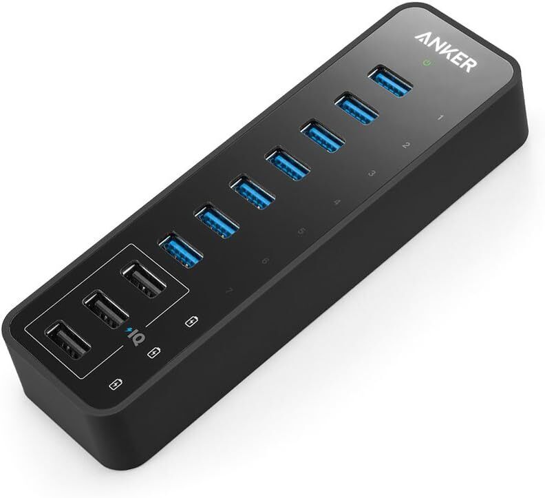 Anker 10 Port 60W Data Hub with 7 USB 3.0 Ports and 3 PowerIQ Charging Ports