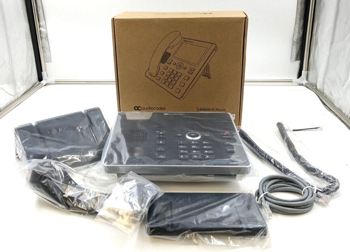 New AudioCodes C450HD IP Phone Black 8 lines TFT Wi-Fi