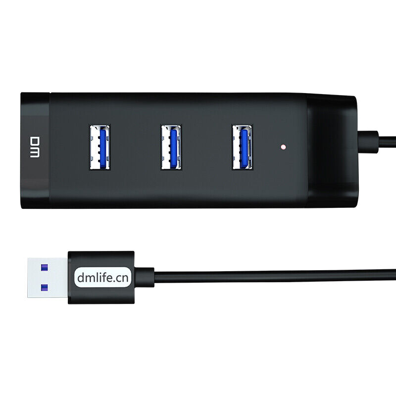 DM 4 Ports USB 3.0 Multi HUB High Speed Splitter Adapter For PC Laptop Mac