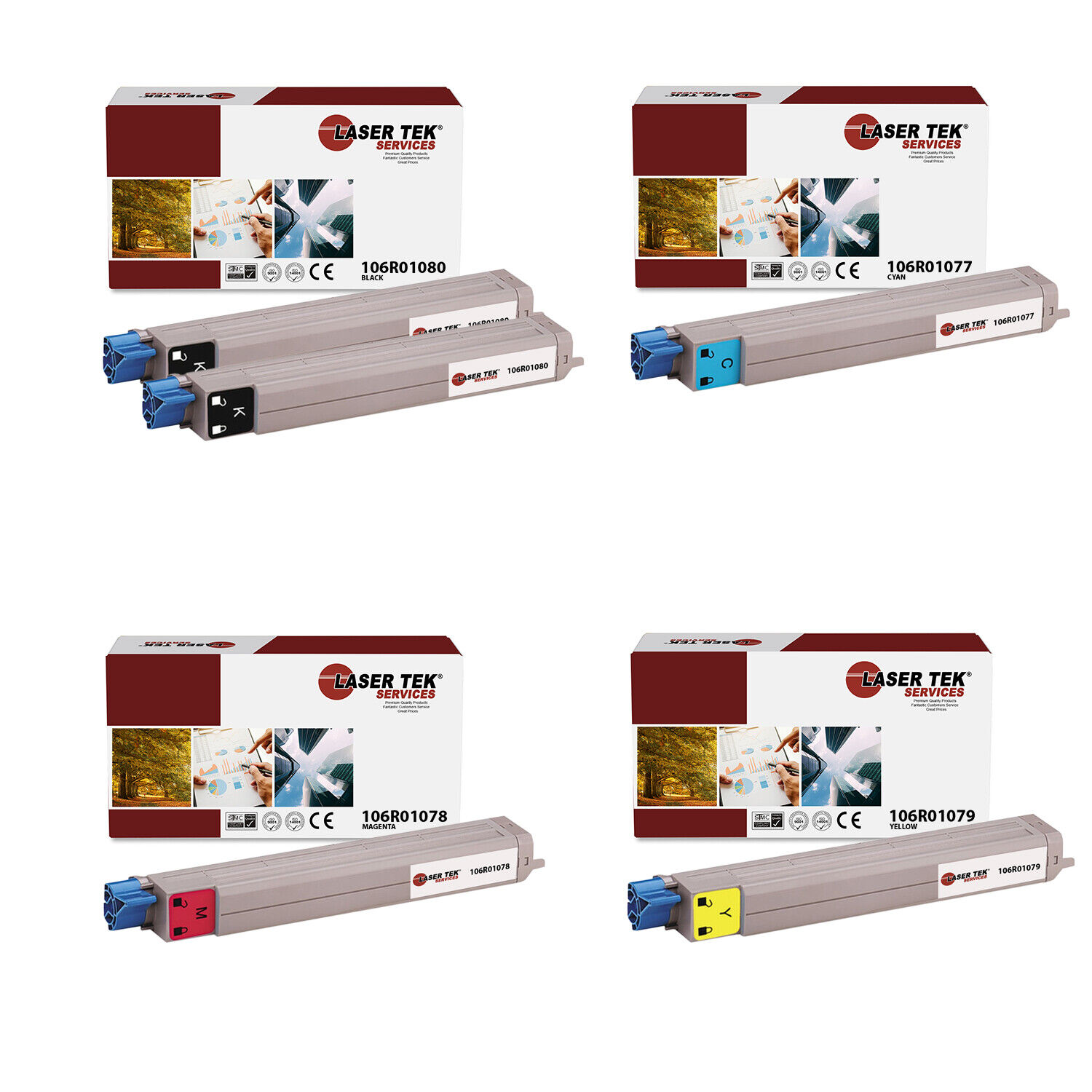 5Pk LTS 7400 BCMY Compatible for Xerox Phaser 7400 7400D 7400DT Toner Cartridge