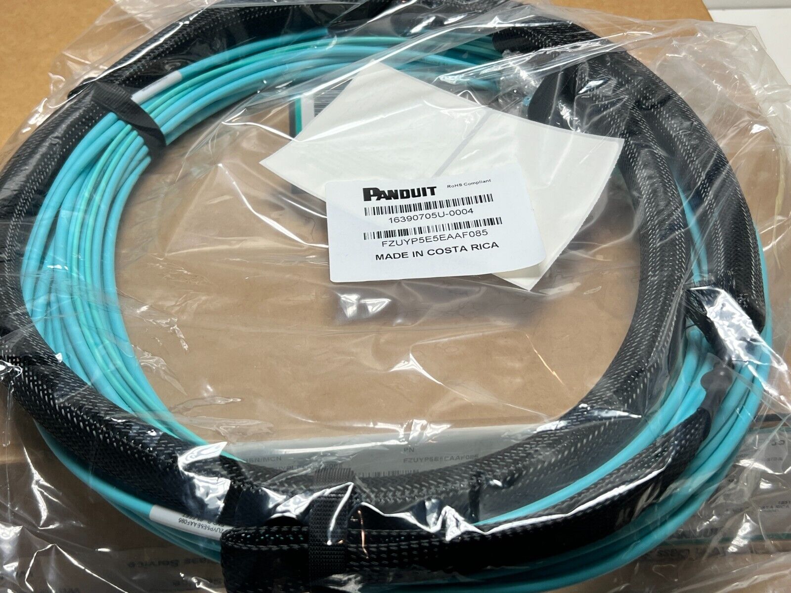 PANDUIT Pan-Net OM4 MPO to MPO 24 Fiber 85\' Trunk Cable Plenum FZUYP5E5EAAF085