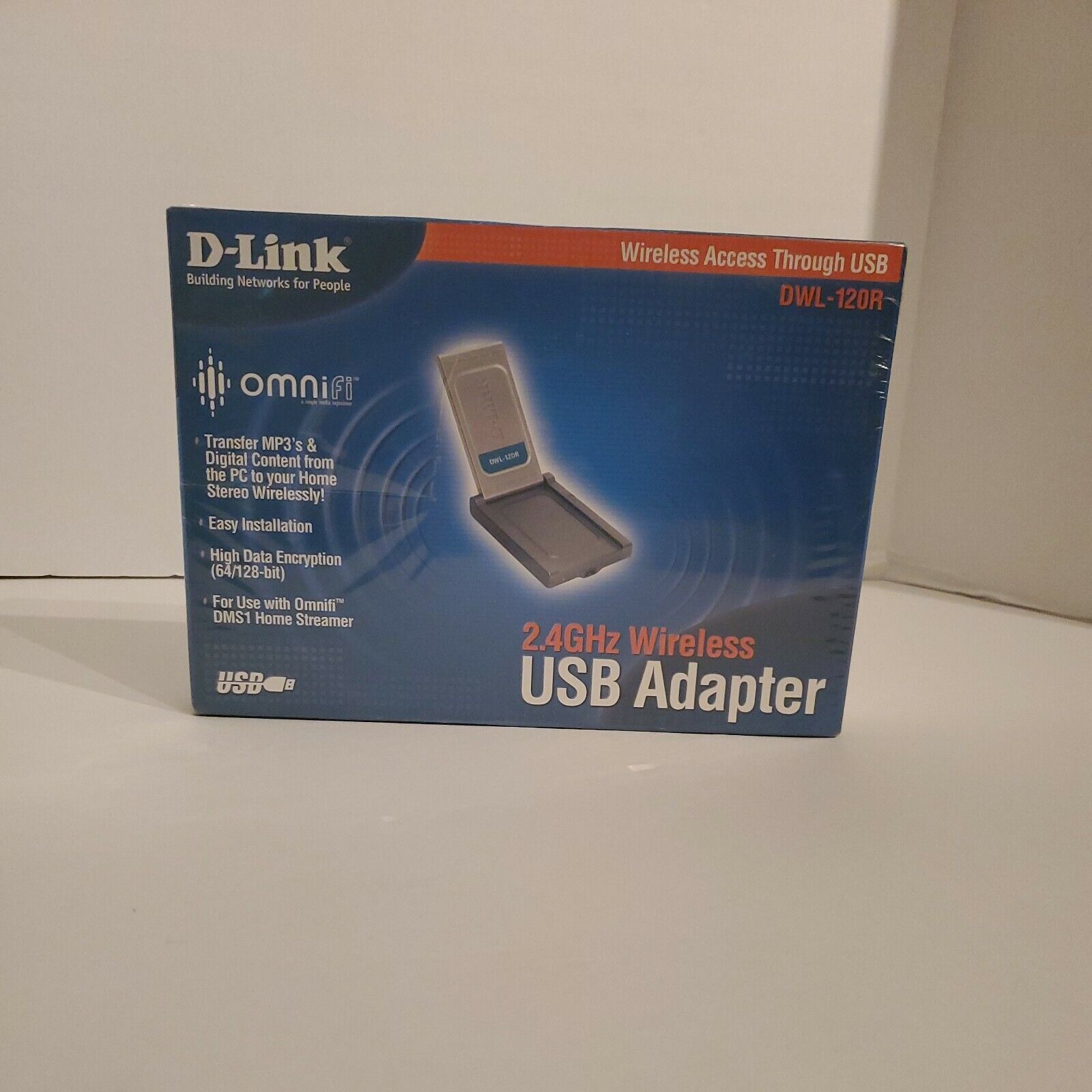 D-LINK DWL-120R Wireless USB Adaptor 2.4GHz Omnifi Devices Network NEW SEALED 