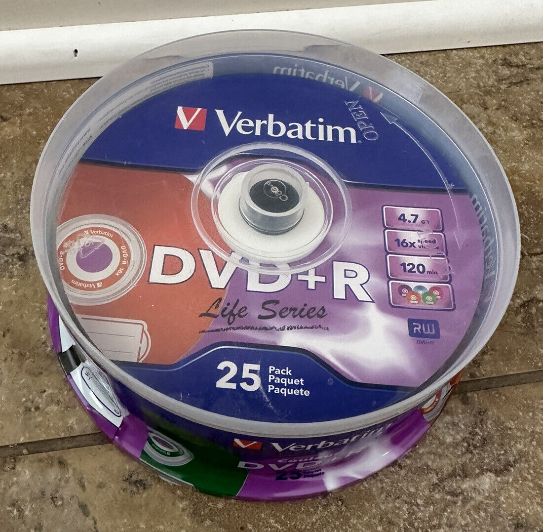 Verbatim® Life Series DVD+R Spindle, Vibrant Color, Pack Of 25
