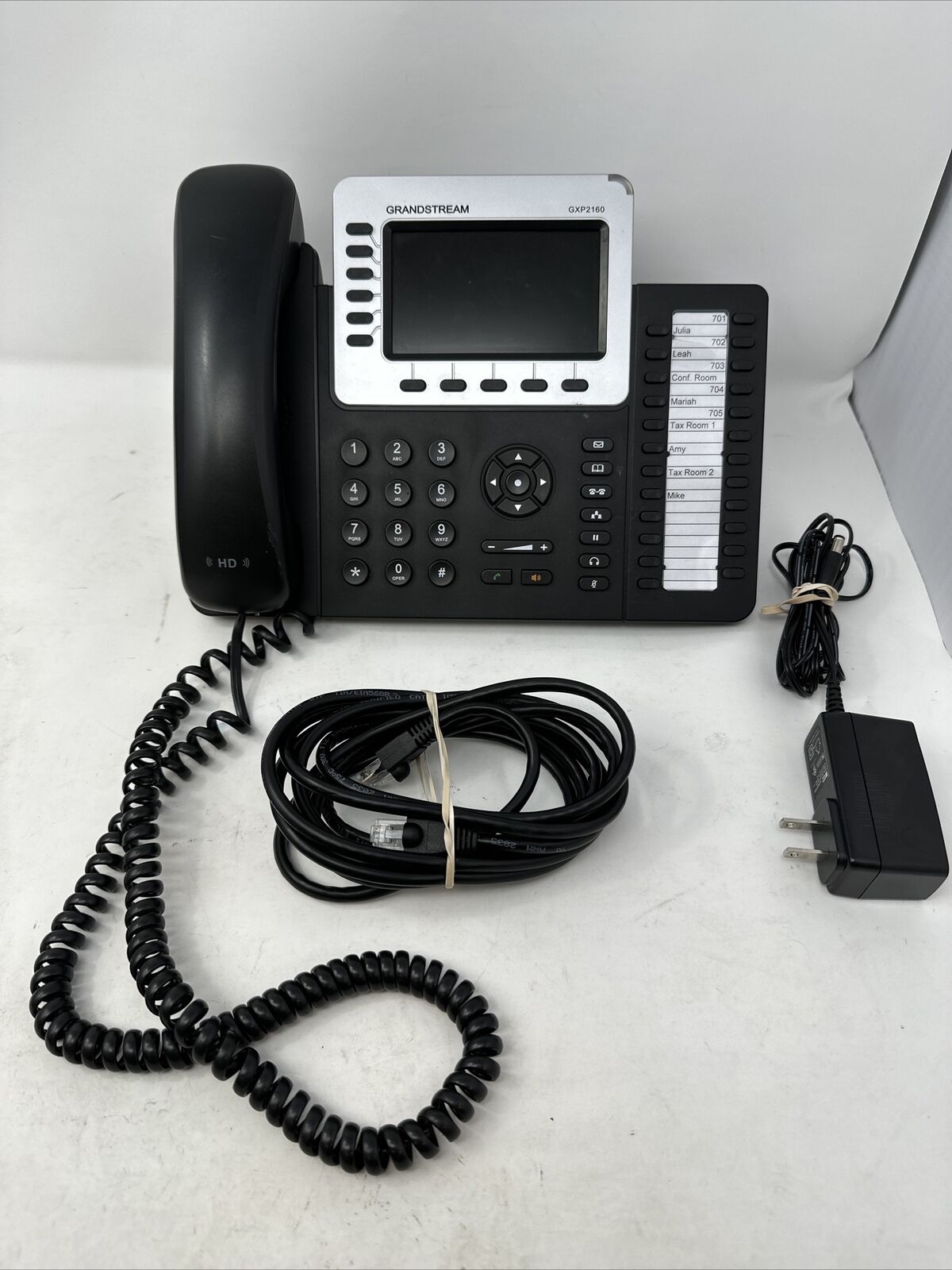 Grandstream GXP2160 Enterprise HD 6 Line VoIP Phone Black with Desk Stand Tested