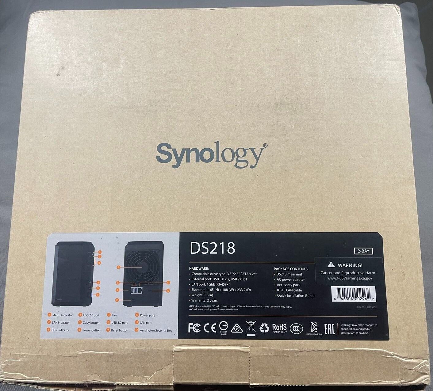Synology DiskStation DS218 2-bay NAS - Over 20TB raw capacity, 64-bit quad-core
