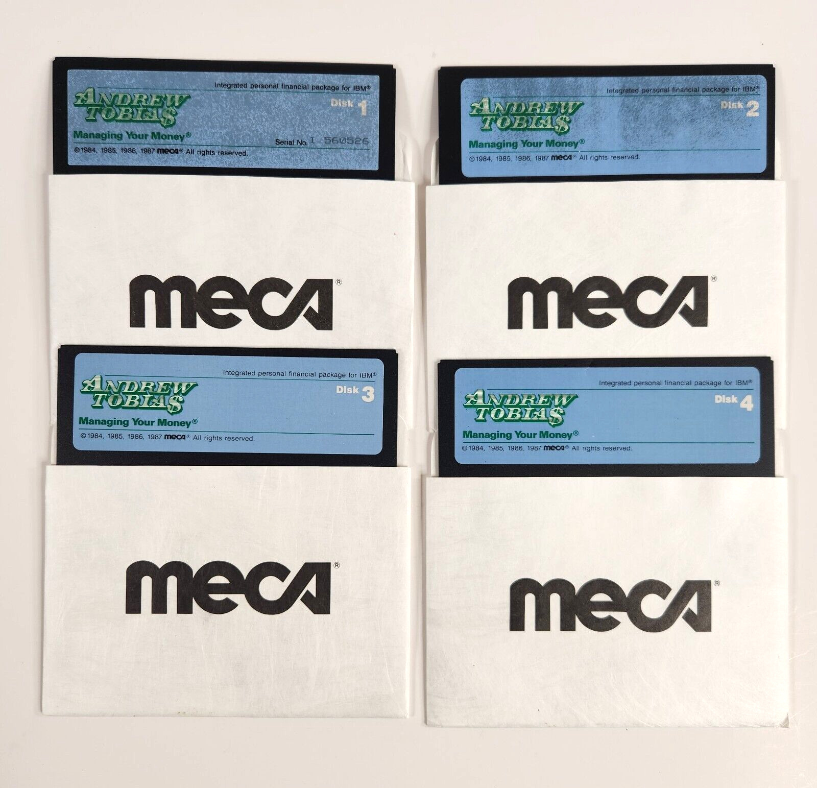 MECA Andrew Tobias Managing Your Money Vtg Software 5.25 Floppy Disk Lot of 4
