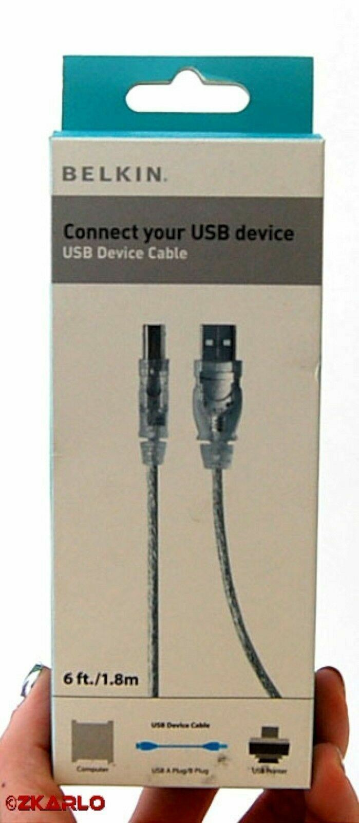 NEW Belkin F3U133 6' ft USB 2.0 CABLE Device A-B Gold iMac PC cord wire foot