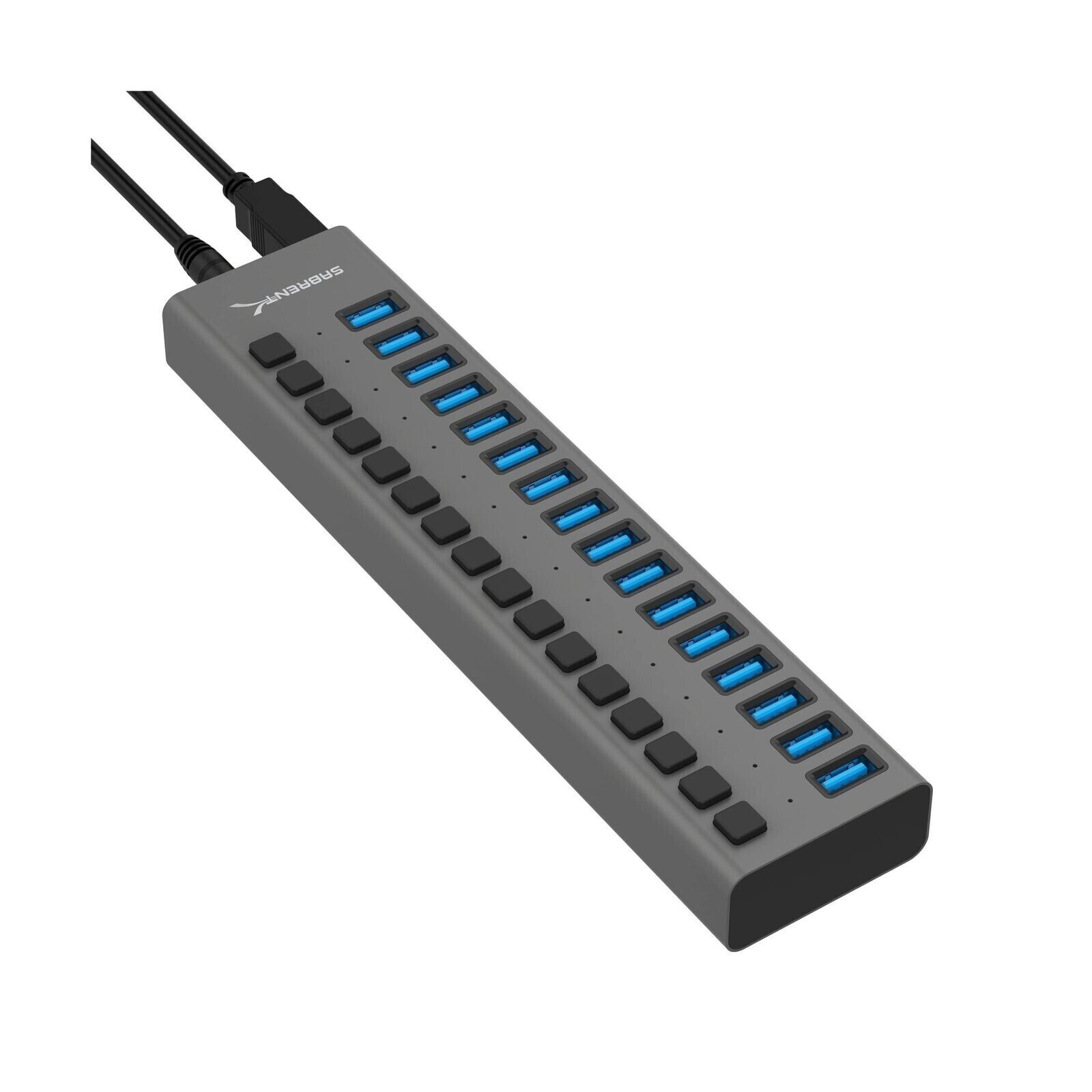SABRENT 16 Port USB 3.0 Data HUB and Charger with Individual switches [90 Watts]