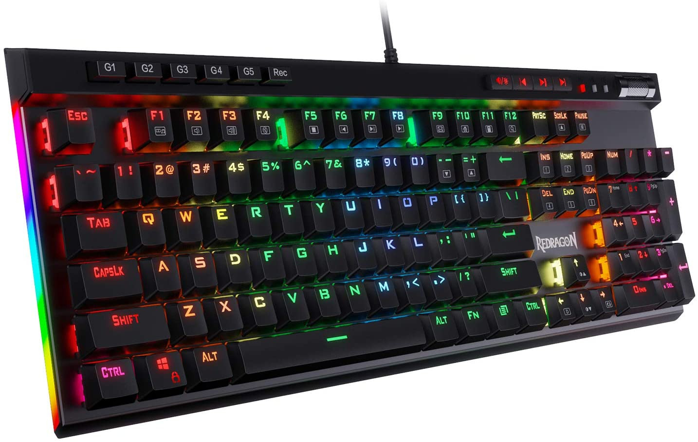 K580 VATA RGB LED Backlit Mechanical Gaming Keyboard with Macro Keys & Dedicated