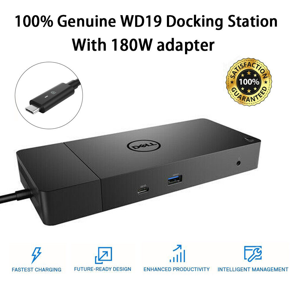 WD19 USB Type-C Thunderbolt For Dell Docking Station with 180W AC Power Adapter