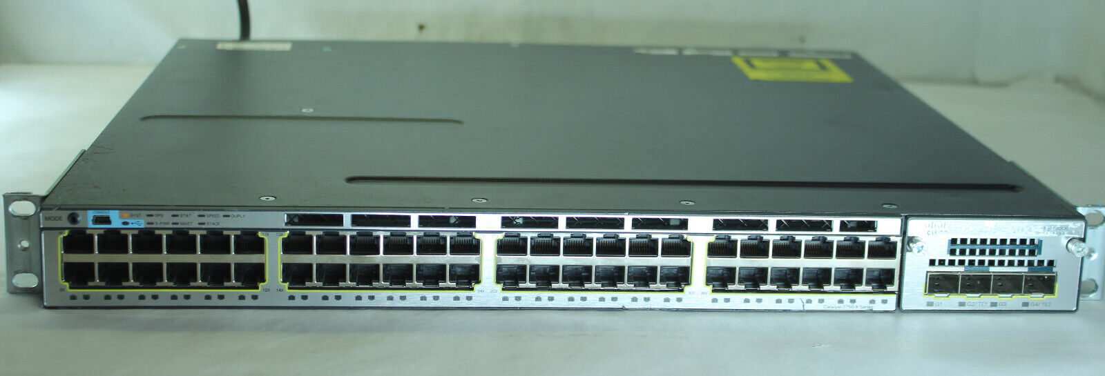Cisco C3750X WS-C3750X-48T-S 48-Port Gigabit Network Switch with 4 SFP+ Module