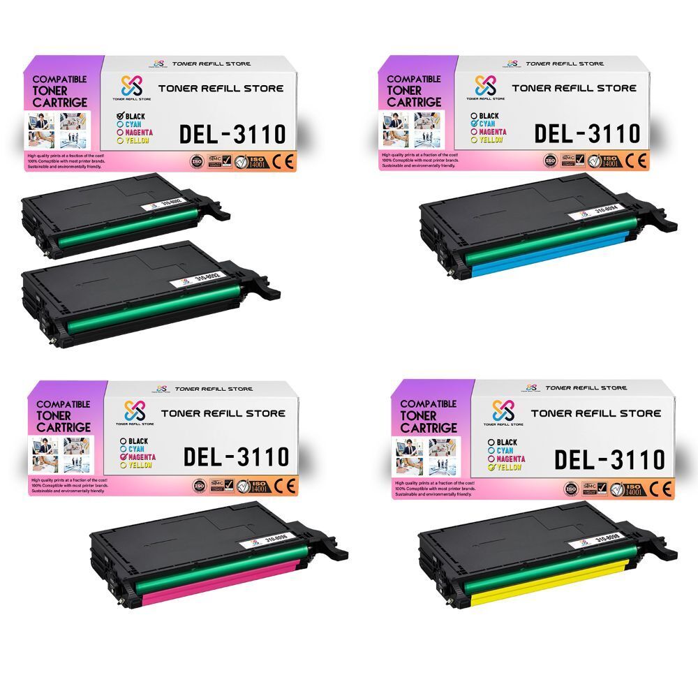 5Pk TRS 3110 BCYM Compatible for Dell 3110 3110CN MFP 3115CN Toner Cartridge