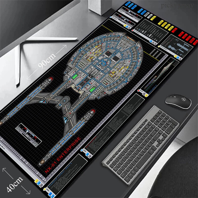 Star Trek Schematic Enigma Class MousePad Computer Laptop Gamer Mat Keyboards